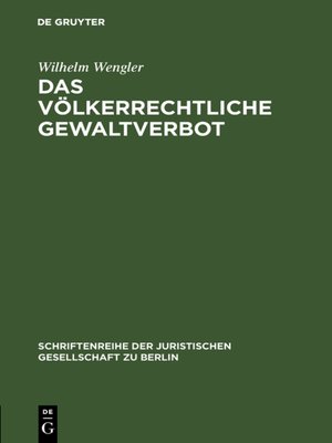 cover image of Das völkerrechtliche Gewaltverbot